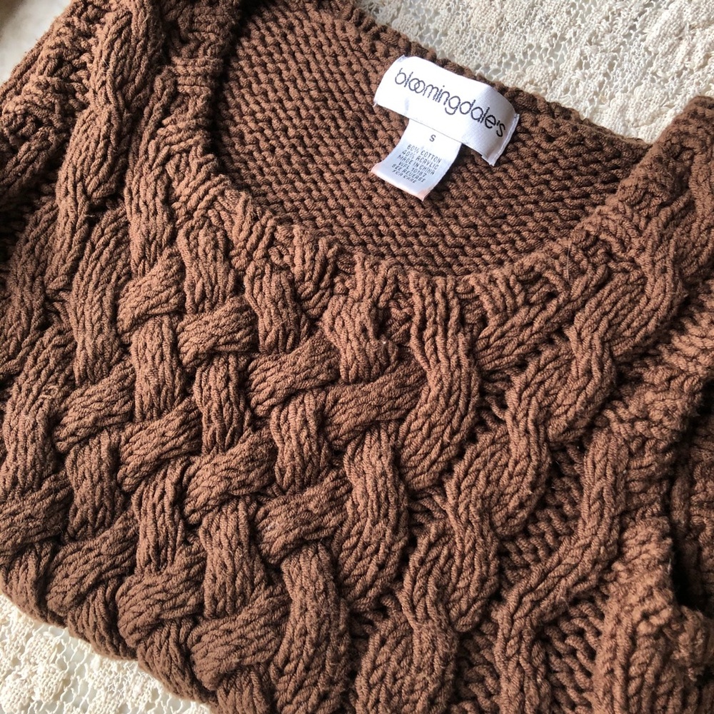 Vintage Bloomingdale’s Brown Woven Sweater Tank